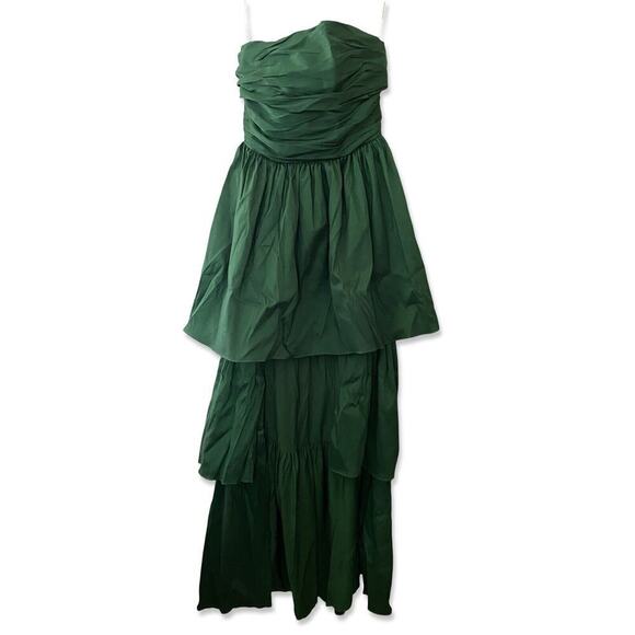 Lovers and Friends Michie Maxi Dress gown green tiered mini NWT Revolve $298 S - Picture 2 of 12